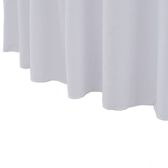 Įtempiamos staltiesės su sijonais, 2 vnt., baltos, 180x74 cm