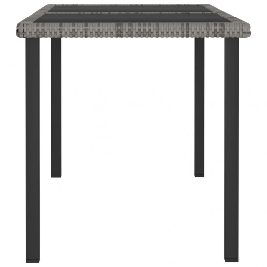 Sodo valgomojo stalas, pilkos spalvos, 140x70x73cm, poliratanas
