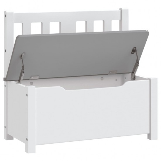 Vaikiškas suoliukas-daiktadėžė, baltas/pilkas, 60x30x55cm, MDF