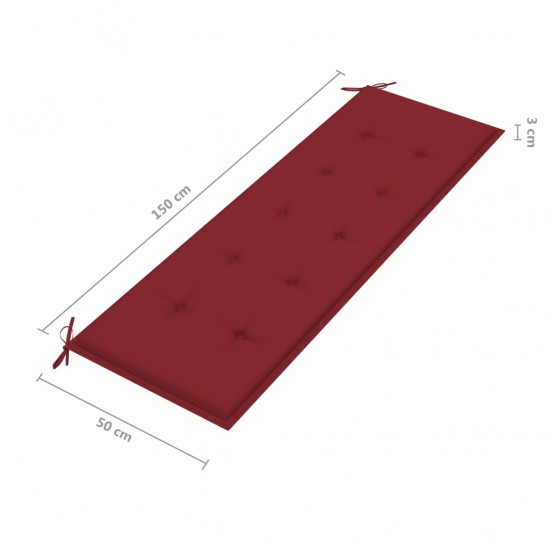 Sudedamas sodo suoliukas su pagalvėle, 159 cm, tikmedis