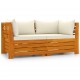 Dvivietė sodo sofa su pagalvėlėmis, akacijos medienos masyvas