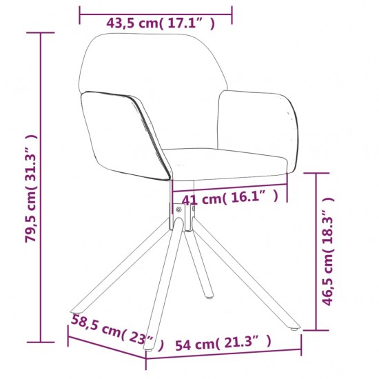 Pasukamos valgomojo kėdės, 2vnt., kreminės spalvos, aksomas
