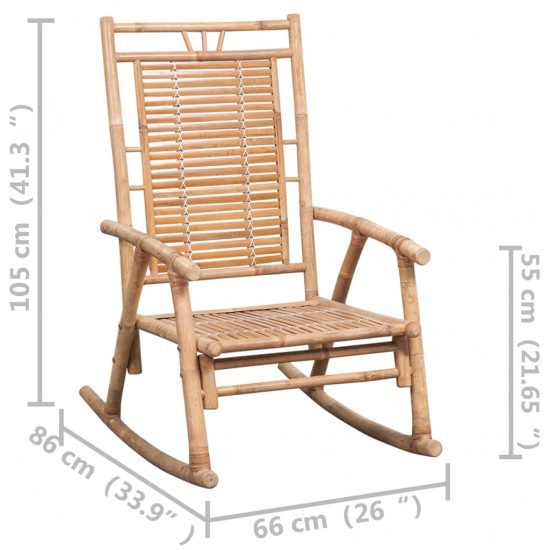Supama kėdė su pagalvėle, bambukas (41894+47540)
