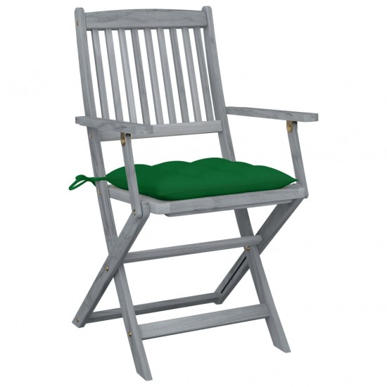 Sulankstomos lauko kėdės su pagalvėmis, 2vnt., akacijos masyvas