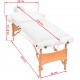 Sulankstomas masažo stalas, baltas, 2 zonų, 10cm storio