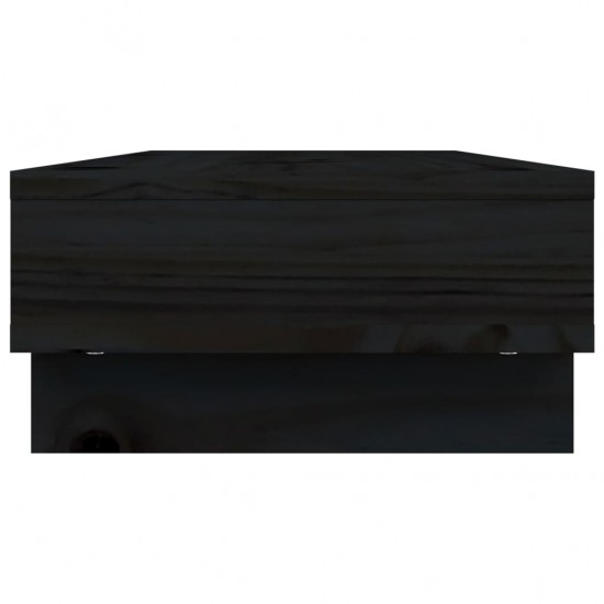 Monitoriaus stovas, juodas, 60x27x14cm, pušies medienos masyvas
