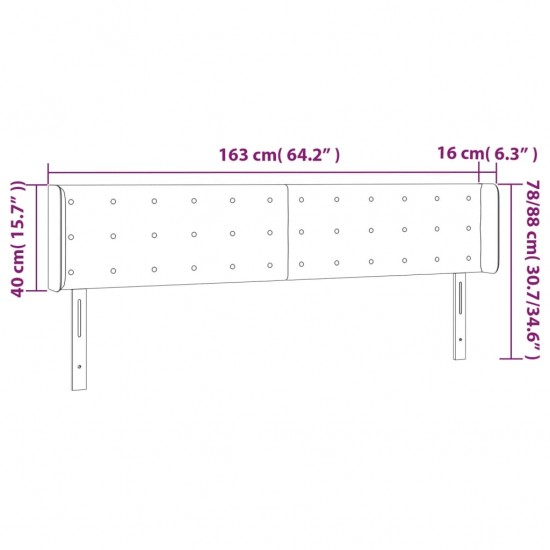 Galvūgalis su LED, taupe spalvos, 163x16x78/88cm, audinys