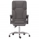 Atlošiama masažinė biuro kėdė, pilkos spalvos, dirbtinė oda