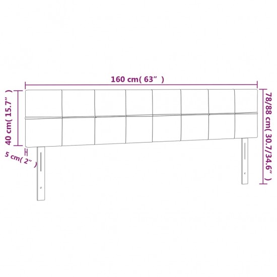 Galvūgalis su LED, rožinės spalvos, 160x5x78/88cm, aksomas