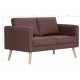 Dvivietė sofa, ruda, audinys