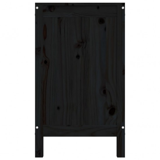 Skalbinių dėžė, juoda, 88,5x44x76cm, pušies medienos masyvas