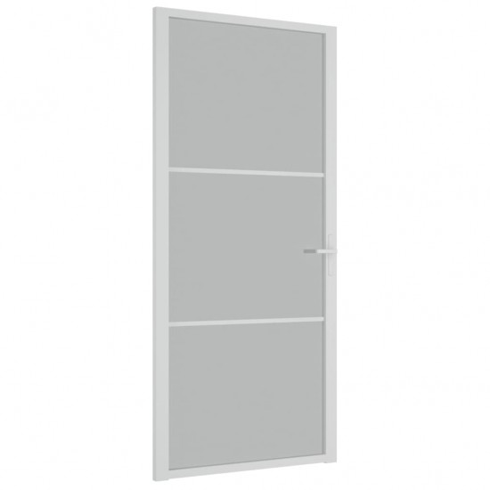 Vidaus durys, baltos, 93x201,5cm, matinis stiklas ir aliuminis
