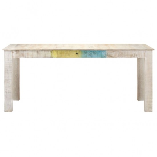 Valgomojo stalas, baltas, 180x90x76cm, mango medienos masyvas