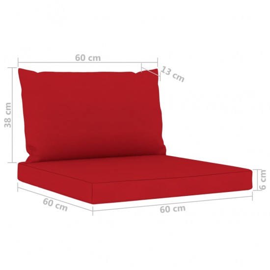 Sodo komplektas su raudonos spalvos pagalvėlėmis, 6 dalių
