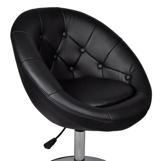 Baro kėdės, 2vnt., juodos, dirbtinė oda