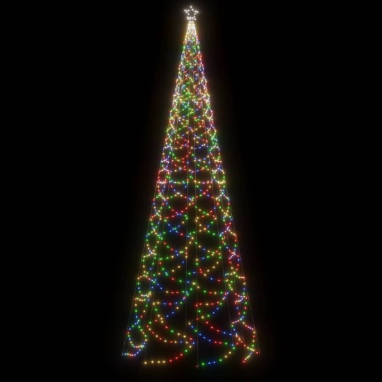 Kalėdų eglutė su metaliniu stulpu, 5m, 1400 įvairiaspalvių LED