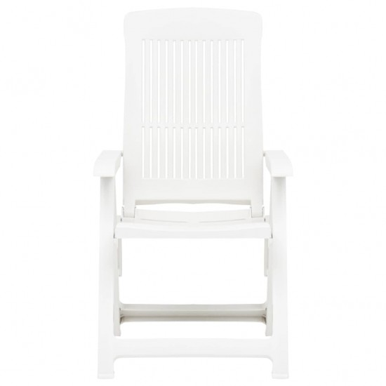 Atlošiamos sodo kėdės, 2vnt., baltos spalvos, plastikas