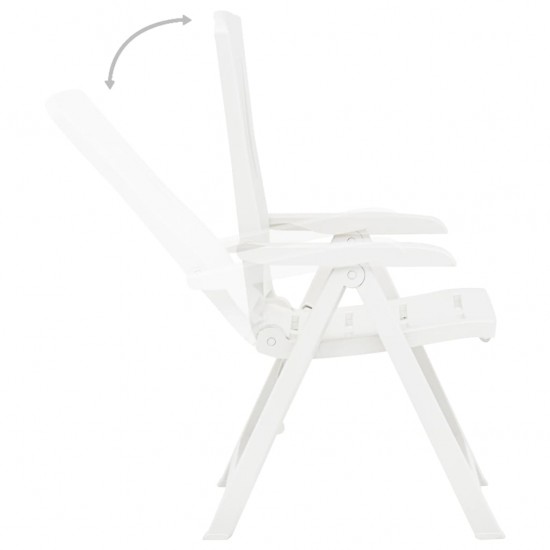 Atlošiamos sodo kėdės, 2vnt., baltos spalvos, plastikas