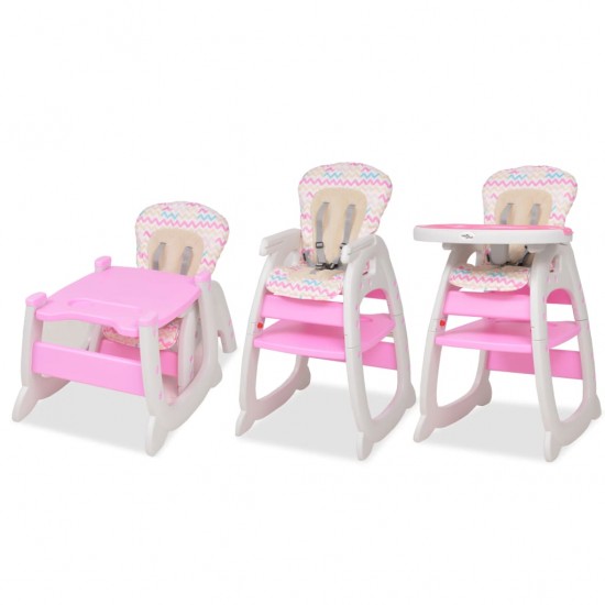 Trys viename sulankstoma vaikiška kėdutė, rožinė