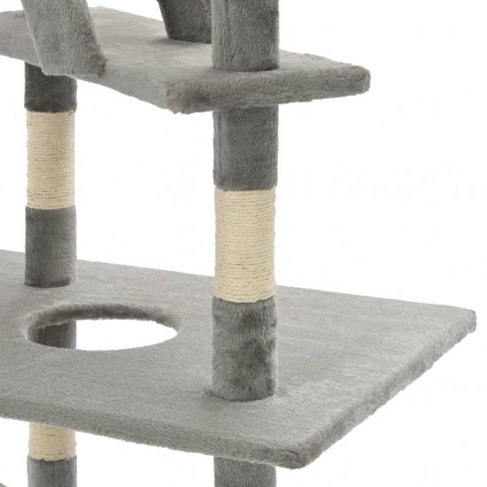 Draskyklė katėms su stovu iš sizalio, 230-260cm, pilka