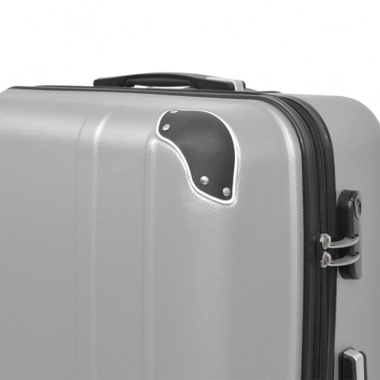 4 Kietų lagaminų su ratukais komplektas, sidabro spalvos