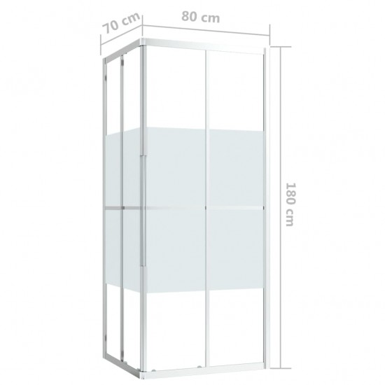 Dušo kabina, 80x70x180cm, vieno sluoksnio apsauginis stiklas