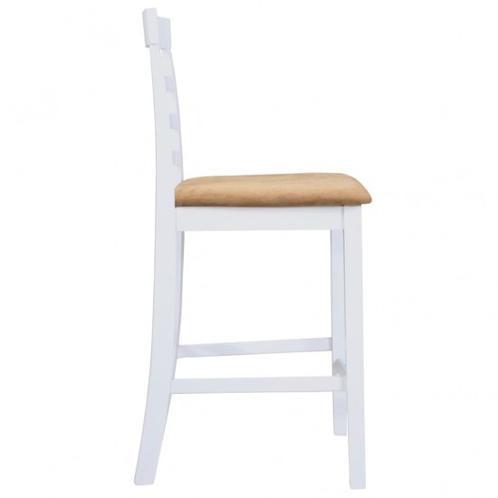 Baro kėdės, 2 vnt., baltos, audinys