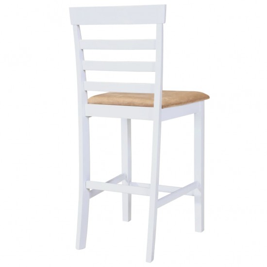 Baro kėdės, 2 vnt., baltos, audinys