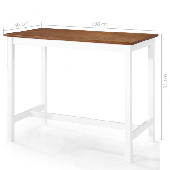 Baro stalo ir kėdžių kompl., 3d., med. mas., rud. ir balt. sp.