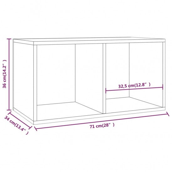 Dėžė vinilinėms plokštelėms, pilka, 71x34x36cm, mediena