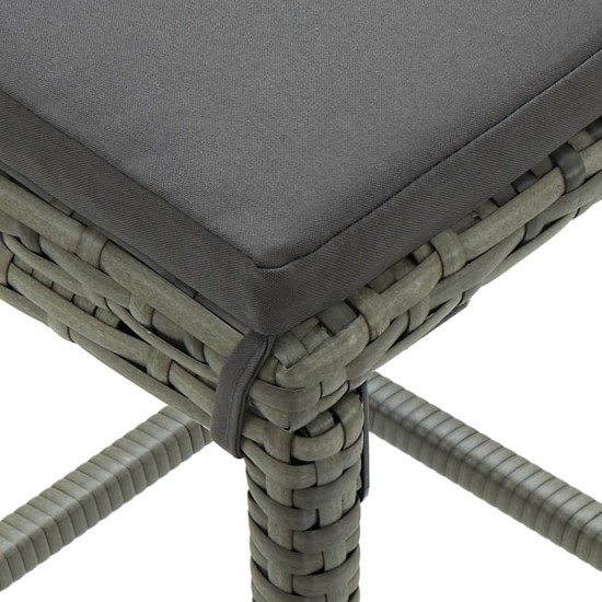 Sodo baro baldų komplektas su pagalvėlėmis, 5 dalių, pilkas
