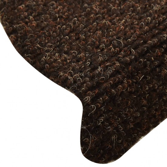 Lipnūs laiptų kilimėliai, 15vnt., rudos spalvos, 65x21x4cm