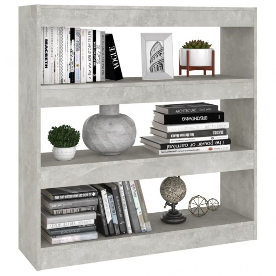 Spintelė knygoms/kambario pertvara, betono pilka, 100x30x103cm