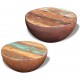Dubens formos kavos staliukas, 2 dalių, perdirbta mediena