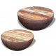 Dubens formos kavos staliukas, 2 dalių, perdirbta mediena