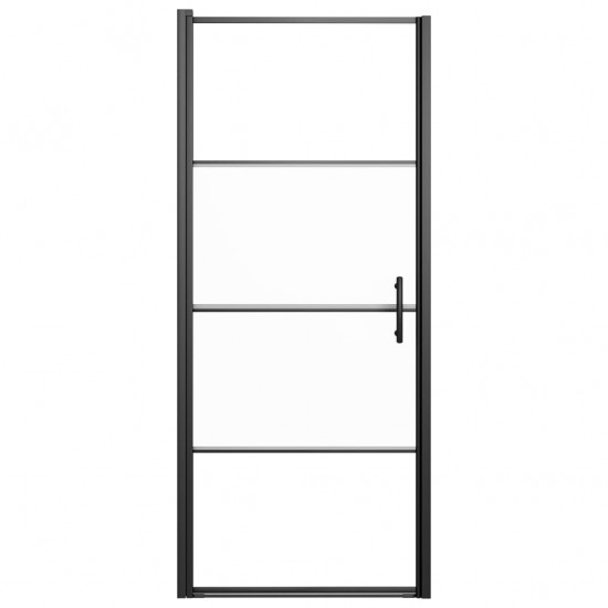 Dušo durys, juodos, 91x195cm, grūdintas stiklas, pusiau matinės