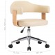 Pasukama valgomojo kėdė, kreminė, lenkta mediena/dirbtinė oda