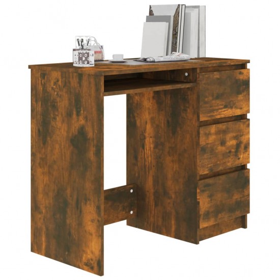 Rašomasis stalas, dūminio ąžuolo spalvos, 90x45x76cm, mediena