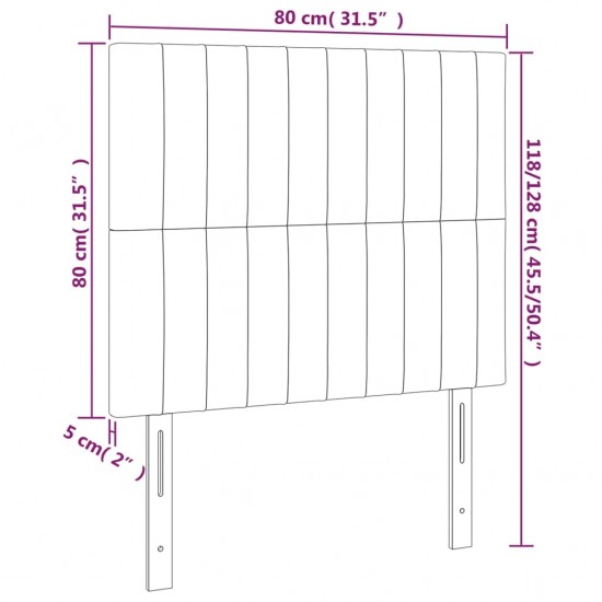 Galvūgalis su LED, juodos spalvos, 80x5x118/128cm, audinys