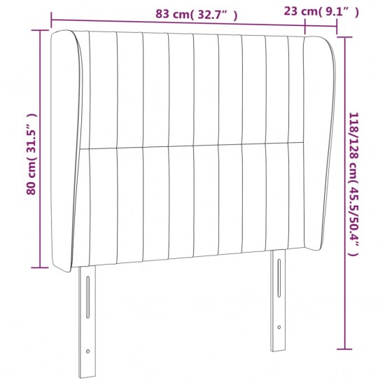 Galvūgalis su auselėmis, juodas, 83x23x118/128cm, audinys