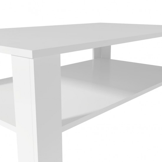Kavos staliukas, med. drožlių plokštė, 100x59x42cm, baltas