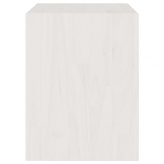 Naktinė spintelė, balta, 40x30,5x40cm, pušies medienos masyvas
