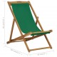 Sulankstoma paplūdimio kėdė, žalia, tikmedžio medienos masyvas