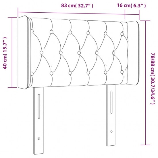 Galvūgalis su LED, šviesiai pilkas, 83x16x78/88cm, audinys