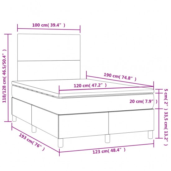 Galvūgalis su LED, šviesiai pilkas, 180x7x78/88cm, audinys