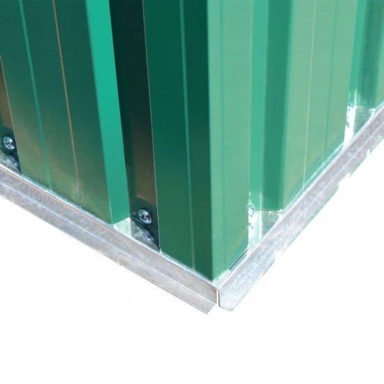 Sodo sandėliukas, žalias, metalas, 257x205x178 cm