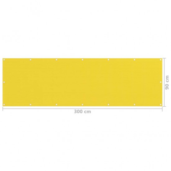 Balkono pertvara, geltonos spalvos, 90x300cm, HDPE