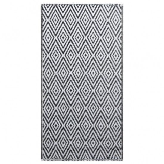 Lauko kilimas, baltos ir juodos spalvos, 120x180cm, PP