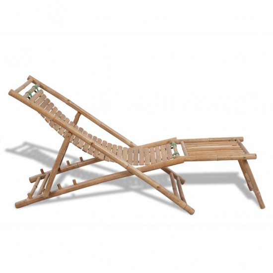 Lauko terasos krėslas su pakoju, bambukas