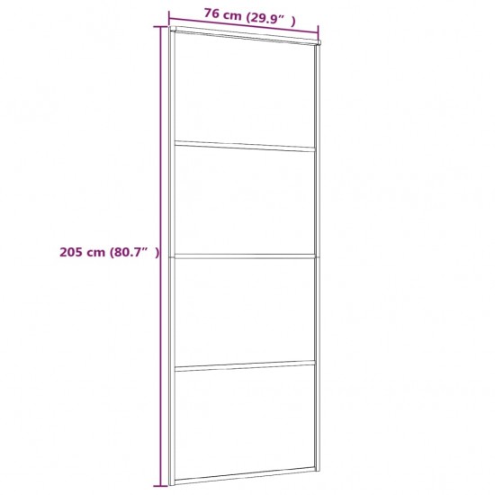 Stumdomos durys, baltos, 76x205cm, ESG stiklas ir aliuminis